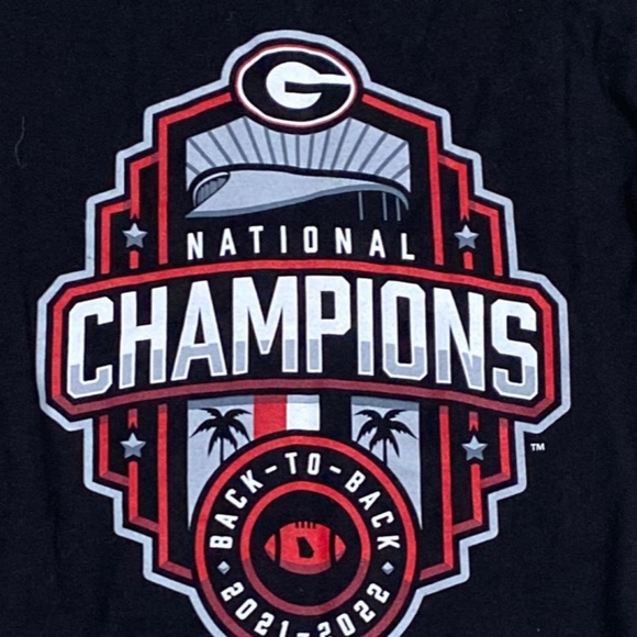 Dos Equis Georgia Bulldogs Back-To-Back National Champions Tee Shirt - Picture 8 of 13